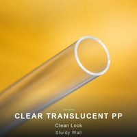 Pailles droites jetables en plastique PP transparentes blanches de 8 pouces pour chaînes de restaurants de restauration rapide, boissons gazeuses, vente en gros