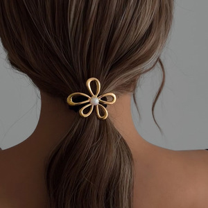 Accesorios para el cabello de aleación de joyería de estilo de fiesta para mujer de alto sentido con cola de caballo de explosión Anillo para el cabello lazo de moda y banda de goma - Product Image 4