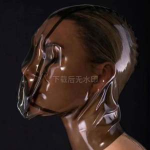 Couvre-chef Sexy en <span class=keywords><strong>Latex</strong></span> noir <span class=keywords><strong>Transparent</strong></span> avec trou de respiration jeu de rôle balle maquillage chapeau de cheveux Halloween habiller - Product Image 1