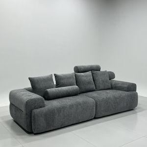 Sofá de Diseño Personalizado de Alta Gama, Desmontable y Lavable, en Forma Recta, con Madera y Tela de Lana de Cordero, para Salas de Estar y Dormitorios de Lujo - Product Image 1