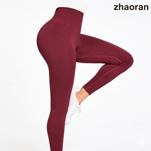 Leggings sans couture pour femmes, taille haute, pour yoga et gym, effet froncé aux fesses, anti-transparence lors des squats, vente en gros, direct usine - Product Image 1