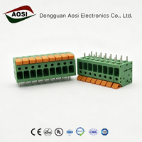 Connecteur de bornier PCB à ressort de type levier à branchement rapide sans vis ni outil AOSI DG2404V PLH5 20A 300V PA66