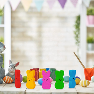 Cortes de madera DIY sin terminar con forma de conejo y letreros de madera con forma vertical para Pascua, Ramadán y Graduación - Manualidades de pintura para niños - Product Image 4