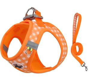 Aanpasbare kleine premium luxe hondenriem en tuigset, gepersonaliseerd, reflecterend, gevoerd, omkeerbaar, Dacron, verstelbare gesp - Product Image 2