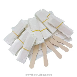 Betulla 75mm Mini cucchiaio per gelato usa e getta in legno carta biodegradabile e plastica confezionata singolarmente per le gelaterie - Product Image 3