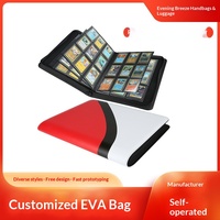 Sac de rangement personnalisé en cuir PU pour cartes, album de collection grande capacité avec fermeture éclair, quatre compartiments, modèle KV 11, boîte en plastique