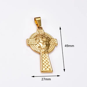 Collar con Colgante de Cruz y Rostro de Jesús en Acero Inoxidable Retro para Hombres y Mujeres, Amuleto Religioso de Oración y Fe, Cadena de Metal, Joyería - Product Image 2