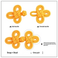 Boutons en tissu à nœud chinois, fermoir en cordon en forme de trèfle, boutons de style chinois traditionnel pour manteaux et vestes, boutons de costume Tang recouverts de tissu pour vêtements
