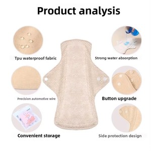 Serviette hygiénique lavable en pur <span class=keywords><strong>coton</strong></span>, 180 mm, <span class=keywords><strong>coton</strong></span> biologique, réutilisable, pour les règles, la leucorrhée et la protection contre les pertes urinaires légères - Product Image 5