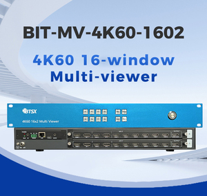 Bitvisus BIT-MV-4K60-1602 16 entrées 2 sorties Multi-visionneur industriel 4K60 avec répartition 15x15 et contrôle RS232/à distance/LAN en métal - Product Image 2