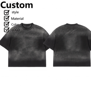 เสื้อยืดผู้ชาย 230gsm ผ้าฝ้าย 100% คอกลม แขนสั้น สไตล์สตรีท ทรงหนา คอหนา สีพื้น แบบซันเฟด รับสั่งทำ - Product Image 1