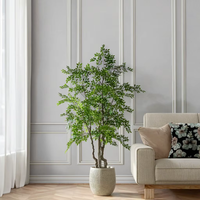Künstlicher Ficus Lyrata Zimmerbaum im Topf für Festliche Anlässe wie Erntedank, Weihnachten, Ostern, Neujahr und Halloween