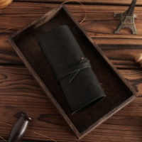 Nouveauté : Organisateur de câbles de bureau, sac de rangement pour accessoires électroniques de voyage, enrouleur de câbles en cuir véritable pour chargeur de téléphone