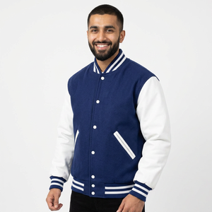 OEM Manufacturer <b>High</b> Quality Men Chenille Hot Selling Wholesale Men's <b>Leather</b> Sleeves CollegeBaseballjacket for men - Product Image 1