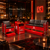 Ensemble de mobilier de salon de style conteneur commercial avec canapé, fauteuil et armoire latérale pour café, bar, réception et salles d'attente