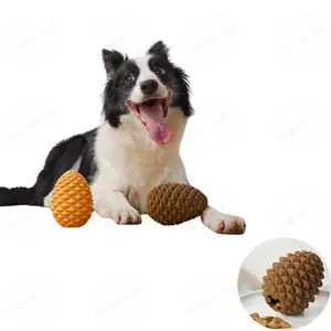 2024 plus récent épaissi cône de pin chien jouet à mâcher en caoutchouc sûr jouet interactif pour animaux de compagnie pour chiens