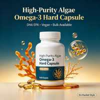Complexe d'Oméga-3 à base d'huile d'algues, haute concentration, capsules rigides, DHA EPA + Vitamine E, végétalien, complément alimentaire personnalisé pour adultes