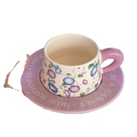 Ensemble tasse à café et soucoupe en céramique motif floral style nordique Ins, luxe léger