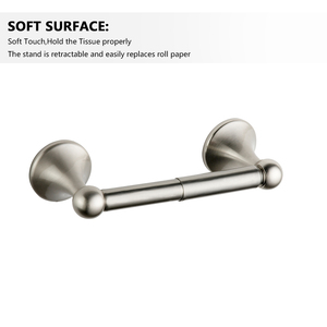 Ensemble d'accessoires de salle de bain en nickel satiné moderne, 4 pièces, barre porte-serviettes - Product Image 4