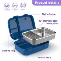 Boîte à lunch bento pour enfants, sans BPA, de qualité alimentaire, compartiments, à emporter, étanche, pour l'école