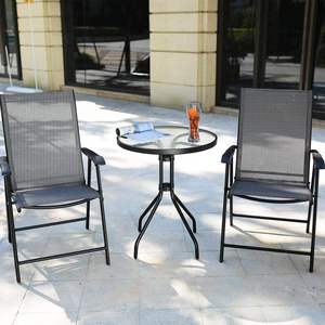 Tavolo <span class=keywords><strong>da</strong></span> Patio Bestseller del Produttore <span class=keywords><strong>con</strong></span> Struttura e Piano in <span class=keywords><strong>Vetro</strong></span> Temperato, Tavolo Rotondo <span class=keywords><strong>da</strong></span> Bistrot per Esterni e <span class=keywords><strong>Giardino</strong></span> in Metallo - Product Image 6