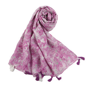 Nuevo verano estilo étnico algodón largo Hijab bufanda borla cálido chal musulmán mujeres versátil personalizado - Product Image 5