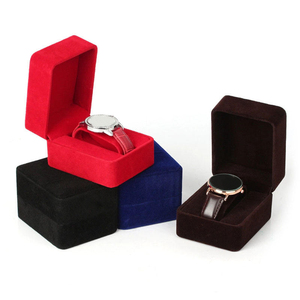Factory Direct Custom Logo Velvet Watch Box Personalized Luxury PU Leather Watch Travel <b>Case</b> for Watch Storage and <b>Display</b> - Product Image 2