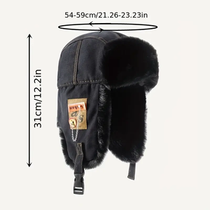 Bán buôn sang trọng Unisex sang trọng ushanka lông <span class=keywords><strong>hat</strong></span> dày không thấm nước Windproof ấm nhiệt earflap <span class=keywords><strong>hat</strong></span> cho bãi biển Ngoài trời du lịch - Product Image 6