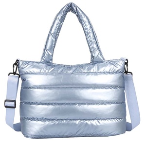 <b>White</b> Quilted Tote <b>Bag</b> Large Size Waterproof Polyester Material Women's Shoulder <b>Bag</b> Daily Use Travel All Seasons - Product Image 2