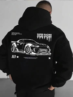Hoodie Unisex Bordir Berkualitas Tinggi, Bahan Tebal, Model Oversize Longgar, Kain Tenun Polyester/Katun, Tren Fashion Kustom Pria Wanita