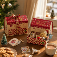 Boîte d'emballage cadeau de Noël en carton ondulé rigide personnalisée, tendance de la mode écologique, pour bonbons et cadeaux et artisanat