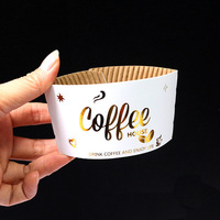 Manchons de gobelets en papier kraft à paroi simple, recyclables, biodégradables, de qualité alimentaire, pour café et restaurants, écologiques, imprimés flexo, Kpop