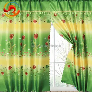 Оптовая продажа, плотные дешевые шторы из полиэстера с цветочным принтом