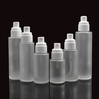 Bouteilles en verre à pompe pour crème, sérum, lotion, huile essentielle, soin de la peau, rechargeables, givrées, 20 ml, 30 ml, 40 ml, 50 ml, 60 ml, 80 ml