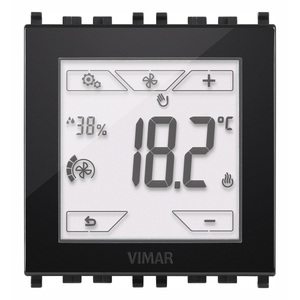 Vimar Touch <b>Thermostat</b> KNX 2M Black 18.2C Display Home HVAC <b>Control</b> - Product Image 1