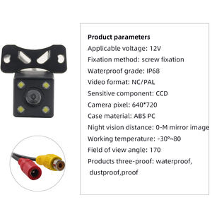 Support universel réglable à 170 degrés en <span class=keywords><strong>acier</strong></span> inoxydable grand angle pour caméra HD d'aide à l'inversion de voiture avec image claire - Product Image 4