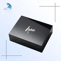 Xiair Simply Beautiful Custom Logo Printed Packaging Luxury Personalized Jewelry Black Gift Wooden Box
