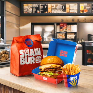 Tùy chỉnh sinh thái kraft giấy Takeaway Hamburger Burger bản lề hộp takeout gà khoai tây chiên hộp bánh Pizza để đi nhanh bao bì thực phẩm container - Product Image 1