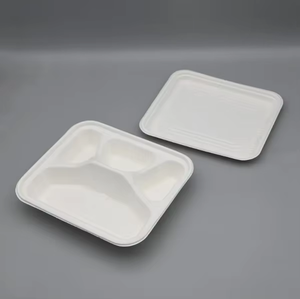 Lonchera Biodegradable de Bagazo de Caña de Azúcar con 4 Compartimentos para Entrega en Restaurantes, Platos Desechables para Fiestas al por Mayor - Product Image 6