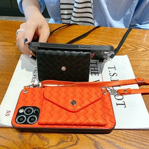 <span class=keywords><strong>Funda</strong></span> de teléfono con patrón tejido de moda para <span class=keywords><strong>iPhone</strong></span> 16 15 14 <span class=keywords><strong>13</strong></span> 12 Pro Max cordón desmontable y ranura para tarjeta, accesorio de teléfono elegante - Product Image 6