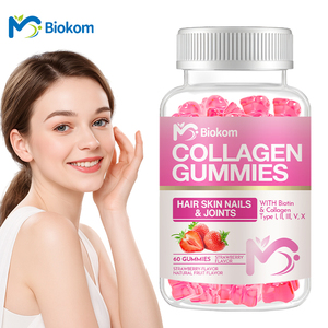 Etiqueta privada Cabello Multi Vitamina a C Gummy Biotin Collagen Keratin Gummies Suplemento para blanquear la piel y el crecimiento de las uñas del cabello - Product Image 1