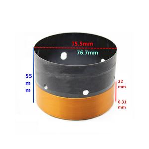 Taidacent 3 بوصة ملف صوتي لف أسود الألومنيوم مثقبة سلك نحاسي نقي 2 طبقات 75.5 باس لفائف المتكلم ملف صوتي - Product Image 6