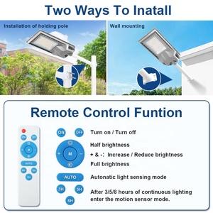 Mono impermeable al aire libre 500 vatios 600W 1000W Resistencia Led Solar Security Street Light Luz solar 500 vatios con sensores - Product Image 6