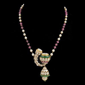 14k Gold Natural Stone Pearl Necklace Personalized Pendant Beads Chain Long Women Elegant Minimal Designer Party Wear Jewellery - Product Image 3