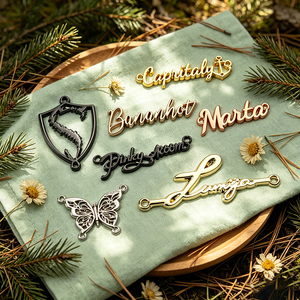 Custom Engraved Metal Brand Tags Sew-on Private <b>Name</b> <b>Label</b> Custom Logo Metal Emblems for Clothing Leather Bags - Product Image 3