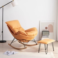 Fauteuil inclinable à bascule moderne avec repose-pieds inclinable en cuir synthétique et fonction canapé-lit pour salon chambre à coucher multi-usage