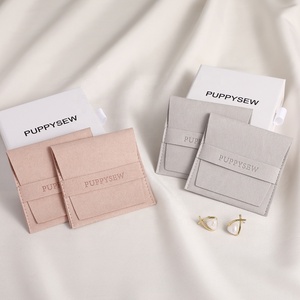 PUPPYSEW High Quality 8*8cm Microfiber Jewelry Bags, Microfiber <b>Envelope</b> pouch Jewelry packing bag with logo custom - Product Image 2