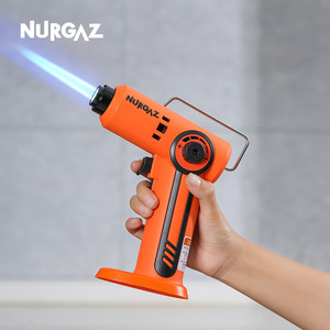 NURGAZ Torche de cuisine, brûleur à gaz portatif pour barbecue, outils de pâtisserie, nylon rouge orangé, acier inoxydable - Product Image 4