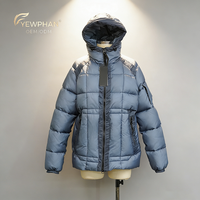 Doudoune Marque de Luxe Bleue pour Femmes, Manteaux d'Hiver Personnalisés, Veste Matelassée Hommes et Femmes