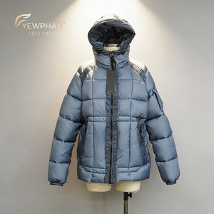 Giacca Imbottita <span class=keywords><strong>di</strong></span> Lusso Blu per Donna, Cappotti Invernali Personalizzati, Piumino per Uomo e Donna - Product Image 1